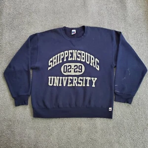 Vintage Shippensburg University Sweatshirt Mens Large Blue Russell College 90s - Picture 1 of 12
