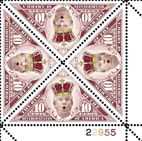 Trump - King of the Divided States - RESIST - (Artistamp, Faux Postage, REPRO) Cover