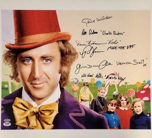 Gene Wilder & Willy Wonka Kids Cast signed 16x20 Foto (6 Autogramme) ~ PSA - Bild 1 von 4