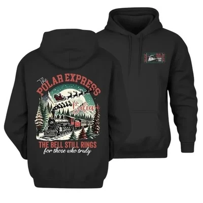 Sudadera con Capucha Navidad The Polar Express, Vintage “Believe” Gráfico Doble Cara Foto 1 de 4