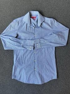 Hugo Boss Slim Fit Button Up Shirt Blue Pinstripe Size 38/ M Men’s - Picture 1 of 9