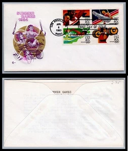 US FDC # C105-C108 40c 1984 Olympics CCCachets L.Cancel 1983, 9Q1632 - Picture 1 of 1