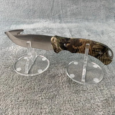 Cuchillo gancho intestinal desollador hoja fija Camillus Titanium 4,5" pulgadas con mango camuflado Foto 1 de 4