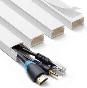 Cord Hider, 58in Cable L×0.96in W×0.58in H, White - Picture 1 of 7