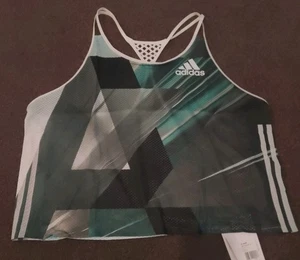 ADIDAS ADIZERO SINGLET RUNNING VEST CLIMALITE WOMENS XL WHITE GREY AQUA NEW TAGS - Picture 1 of 5