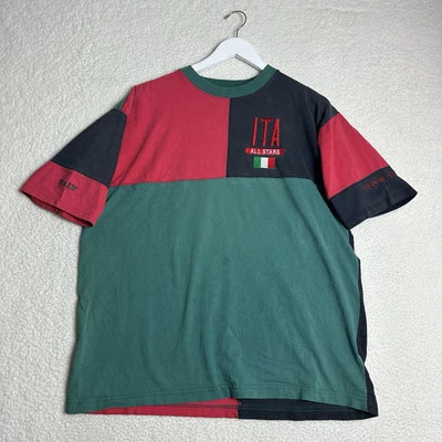 Camisa Vintage Mondetta Italia Rugby Bloque de Color Verde Rojo Bordado Retro XL Foto 1 de 4