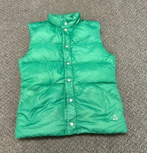 Vtg 70's Gerry Made In USA Puffer Goose Down Vest Jacket Snap Men's Medium Green - Picture 1 of 10