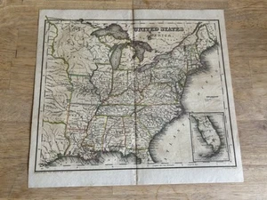 1837 Antique Map of The United States of America Tanner's Drawn by J. Drayton NT - Picture 1 of 10