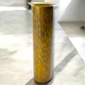 Vintage WWII Trench Art Artillery Shell Casing Brass Hammered Vase Collectible - Picture 1 of 7
