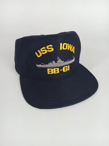 USS IOWA BB-61 US NAVY SHIP Snapback Baseball Cap Hat - Picture 1 of 6