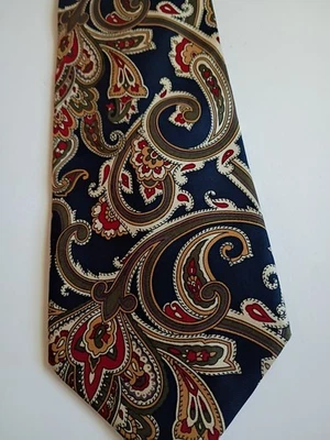 Corbata Pierre Balmain Para Hombre Corbata Italiana Seda Marrón Diseño Único Paisley Arte  Foto 1 de 4