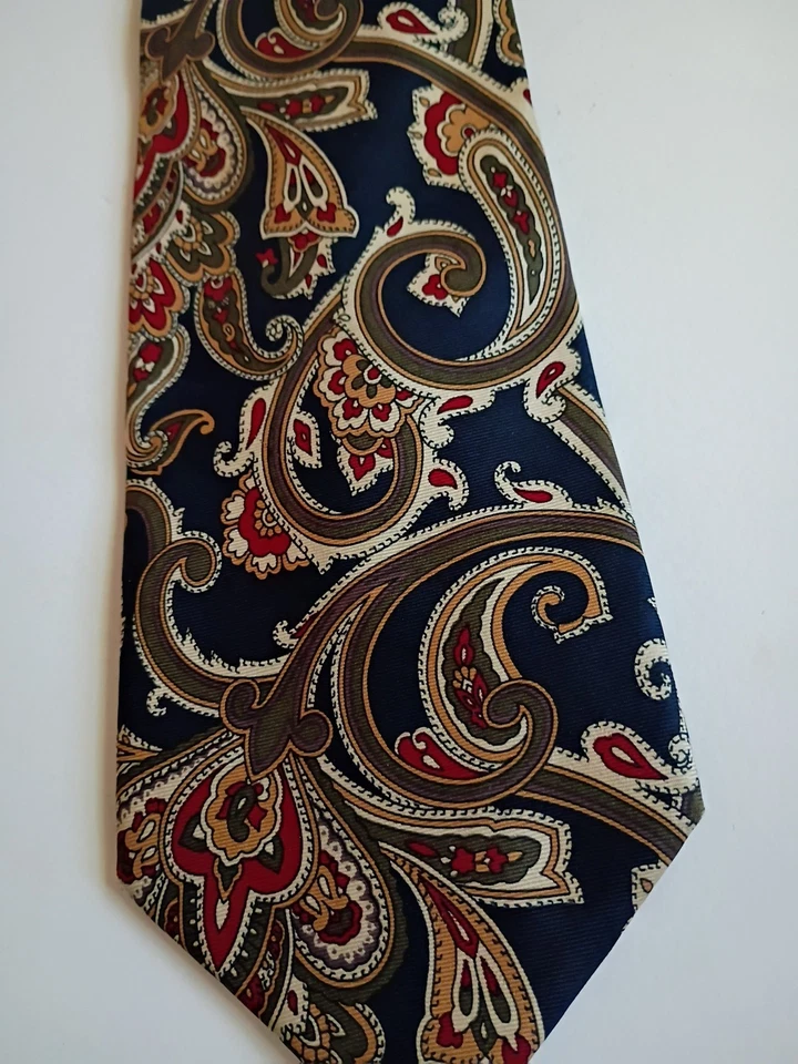 Corbata Pierre Balmain Para Hombre Corbata Italiana Seda Marrón Diseño Único Paisley Arte  Foto 1 de 4