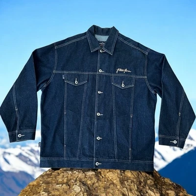 Chaqueta vaquera azul vintage años 90 PHAT Farm para hombre talla XL Foto 1 de 4