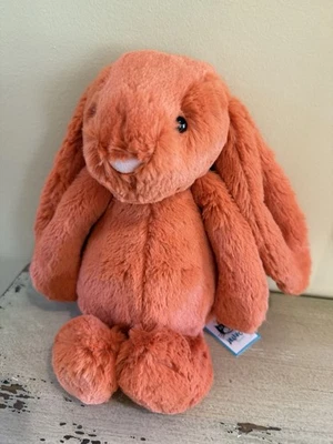 NWT Jellycat Medium Bashful Tangerine Bunny Authentic Orange Rabbit Plush Mint - Image 1 of 4