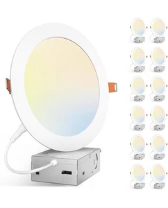 Amico 12 Pack 7 In 5CCT Ultra-Thin LED Canless Recessed Ceiling Lights MSRP$115 - Picture 1 of 6