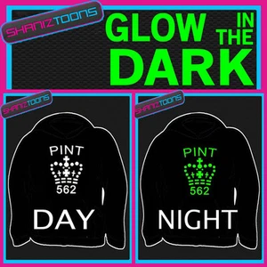 DRINKING BEER DAD GRANDAD ADULTS & CHILDRENS GLOW IN THE DARK HOODIE HOODY GIFT - Picture 1 of 1