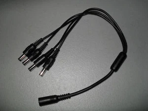 (Paquete de 5) Cable divisor de alimentación de 4 vías de CCTV 1 hembra a 4 macho - Imagen 1 de 1