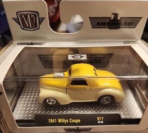 M2 MACHINES0 2023 AUTO THENTICS R77  1941 WILLYS COUPE YELLOW AND CREAM NEW