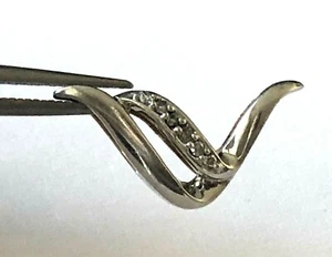 14K Solid White & Yellow Gold 6 Diamond Reversible Unique Ladies Pendant Charm - Picture 1 of 12