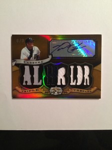 2009 TOPPS TRIPLE THREADS RELIC AUTOGRAPHS GOLD #13 MIGUEL CABRERA- /9