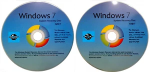 W/7 32 & 64 Bit System Recovery Software Disc's - 2025 x 2 -NEW - Picture 1 of 1