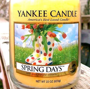 Yankee Candle "SPRING DAYS" Fresh Large 22 oz.~ WHITE LABEL ~VHTF ~ NEW! - Picture 1 of 4