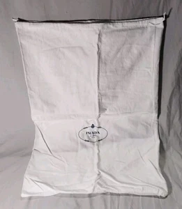 PRADA White Cotton Flannel Protective Handbag Storage Dust Cover Bag! 26.5x18in - Picture 1 of 4