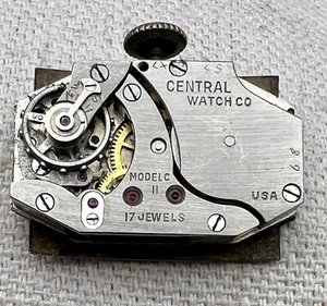 CENTRAL C-11 - BENRUS 17J WATCH MOVEMENT WATCHMAKER Parts Repair Dial #Z41 - Picture 1 of 6