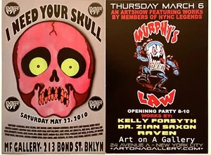 MURPHYS LAW ARTSHOW & I NEED YOUR SKULL/ZOMBIES 2 PROMO SMALL FLYER LOT NYC - Picture 1 of 2
