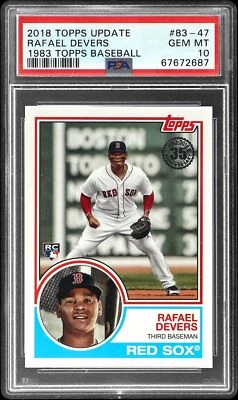 2018 TOPPS UPDATE 1983 TOPPS BASEBALL #83-47 RAFAEL DEVERS PSA 10 - Image 1 of 2