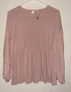 NWOT M. L. Kids Shirt Girls Size 14  Top Long Sleeve Pink Blush - Picture 1 of 4