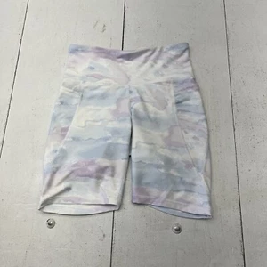 Old Navy White Marble High-Waisted Powersoft Biker Shorts Women’s Size Medium - Picture 1 of 7