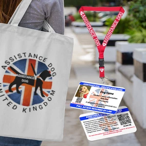 Assistenzhund Tragetasche mit Assistenzhund Schlüsselband und personalisierter Law Karte - Bild 1 von 15