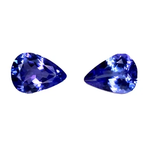 4.35 CTS  Blue natural tanzanite pear pair loose gemstones   "see video" - Picture 1 of 4