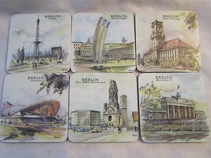 BERLIN SCHUBERTH TAMAT-SERIE WEST GERMANY BAR COASTERS SET OF 6 - LUD - Picture 1 of 7