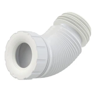 WC Anschluss flexibel Rohr Abfluss Stutzen Toilette weiß Universal 230 - 530 mm - Bild 1 von 2