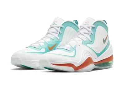 全新 Nike 男式 Penny 5 Dolphins 白色 橙色 蓝绿色 — 第 1/4 张图片