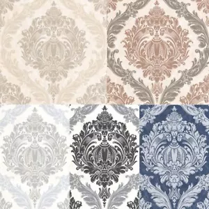 Papel pintado en relieve con patrón de damasco de lujo P&S International - Imagen 1 de 21