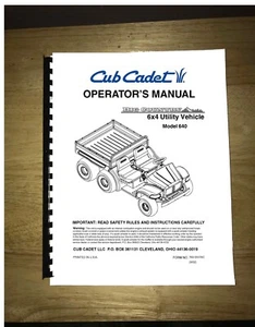 Cub Cadet Big Country 6x4 utility vehicle operators Manual No. 640 - Picture 1 of 1