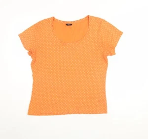 M&Co Women's Orange Polka Dot T-Shirt, Size 18 - Picture 1 of 12