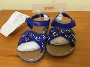 NWT Gymboree Safari Smiles Blue white Gummy Sandals shoes Girl  5 7  - Picture 1 of 4