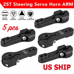 5 Pack Black Aluminum 25T Steering Servo Motor Horn Arm For Futaba Savox - Picture 1 of 8