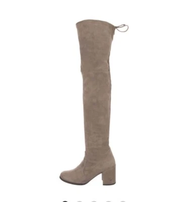 STUART WEITZMAN "Tieland" suede thigh high women's boots in taupe 6M - Image 1 of 4