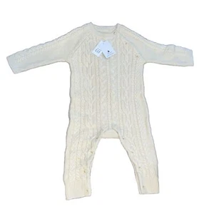 Neu mit Etikett! Baby Gap 6-12 Monate Kabelstrick Outfit cremefarbener Pullover geschlechtsneutral Layette - Bild 1 von 6