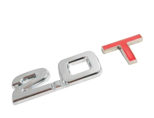 ☆ LOGO 2.0 T STICKER 3D CHROME , AUTO EMBLÈME /EMBLEM hayon /coffre ☆ - Imagen 1 de 2
