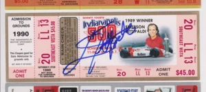 1990 INDIANAPOLIS 500 Auto Race Full Unused Ticket EMERSON FITTIPALDI SIGNED - Picture 1 of 1