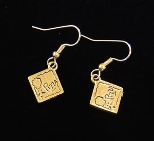 Pizza Lieferung Ohrringe Goldplatte oder OMS Deep-Dish dünn-krustig käsig zum Herausnehmen - Bild 1 von 15