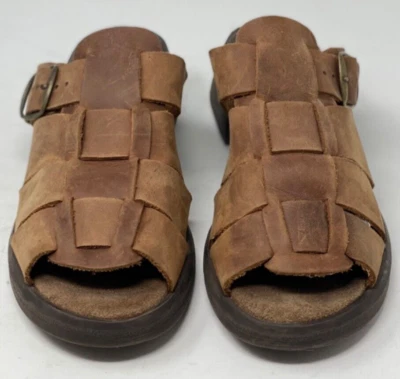 Nicole Sandalias Mula Sin Cordones Cuero Marrón EE. UU. 8 Pescador con Correa de Hebilla Foto 1 de 4