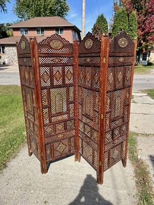 antique room divider screen - Image 1 of 4