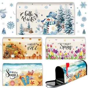 Seasonal Magnetic Mailbox Covers Set of 4 for Spring Summer Fall Winter - Picture 1 of 6